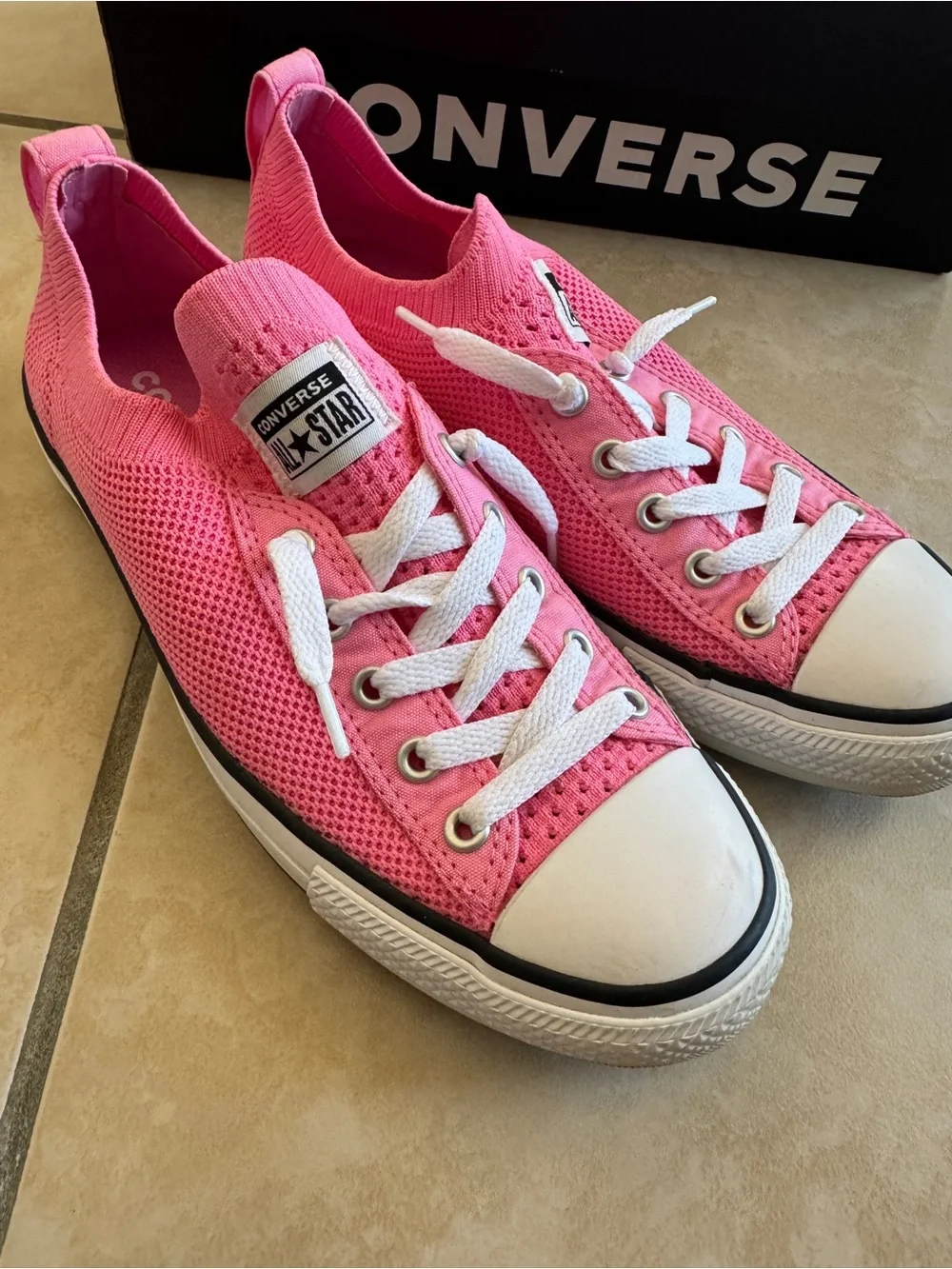 Converse Low Top Sneakers in Pink with White Accents